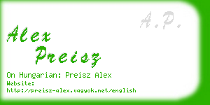 alex preisz business card